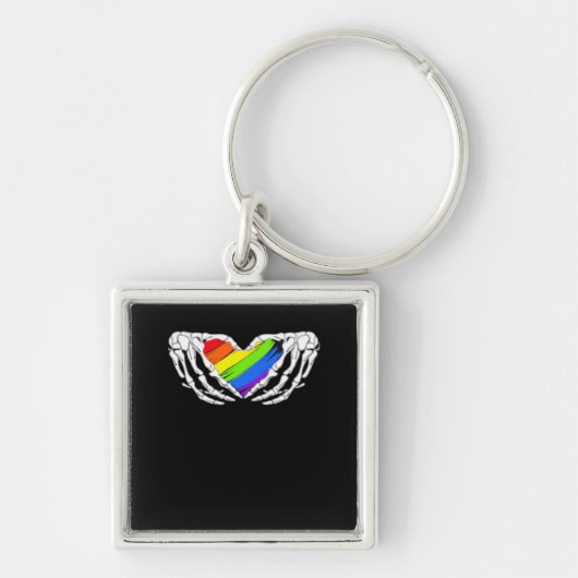 Pride - Pride Skeleton Handen met Heart 2 Classic Sleutelhanger (Voorkant)