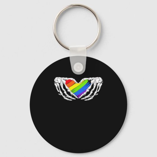 Pride - Pride Skeleton Handen met Heart 2 Classic Sleutelhanger (Voorkant)
