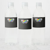 Pride - Pride Skeleton Handen met Heart 2 Classic Waterfles Etiket (Flessen)