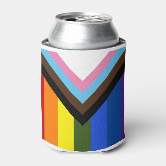 Pride Progress-vlag Blikjeskoeler (Blikje Voorkant)