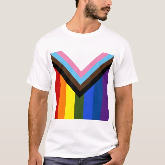 Pride Progress-vlag T-shirt (Voorkant)