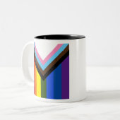 Pride Progress-vlag Tweekleurige Koffiemok (Voorkant links)
