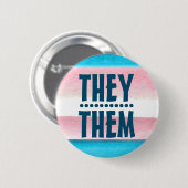 PRIDE PRONOUN THEMA/HEN BADGE Button (Voorkant /achterkant)
