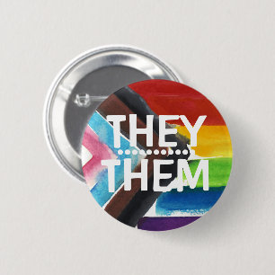 PRIDE PRONOUN THEMA/HEN BADGE Button