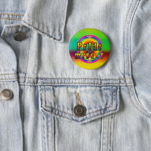 Pride Proud Gay Lesbian Rainbow Happy Star Ronde Button 5,7 Cm (In situ)