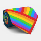 Pride Quarter: Regenboogvlag Accent Stropdas (Opgerold)