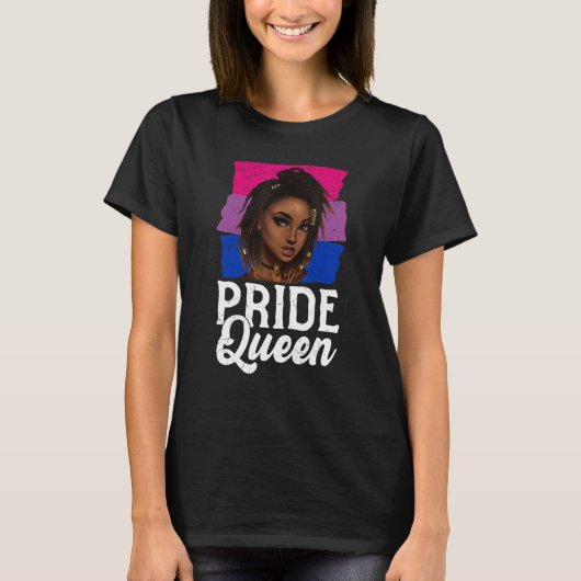 Pride Queen Bisexual Flag Bisexuality Afro Women G T-shirt (Voorkant)