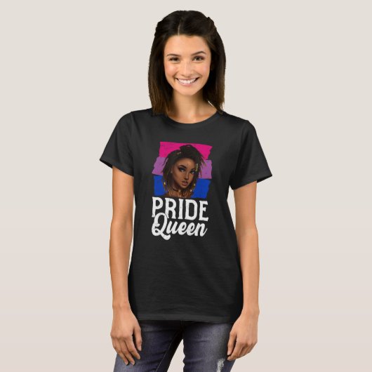 Pride Queen Bisexual Flag Bisexuality Afro Women G T-shirt (Voorkant volledig)