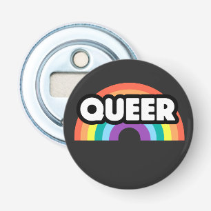 Pride-Queer regenboogliefde is liefde. Button Flesopener
