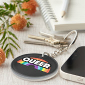 Pride-Queer regenboogliefde is liefde. Sleutelhang Sleutelhanger (Voorkant Rechts)