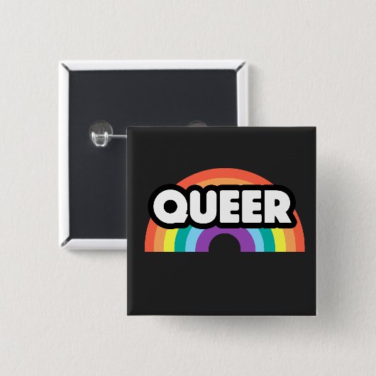 Pride-Queer regenboogliefde is liefde. Vierkante Button 5,1 Cm (Voorkant /achterkant)