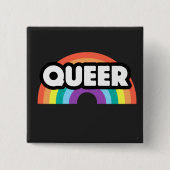 Pride-Queer regenboogliefde is liefde. Vierkante Button 5,1 Cm (Voorkant)