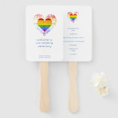 Pride Raimbow Heart All LGTB Weddings Handwaaier (Voorkant en achterkant)