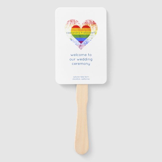 Pride Raimbow Heart All LGTB Weddings Handwaaier (Voorkant)