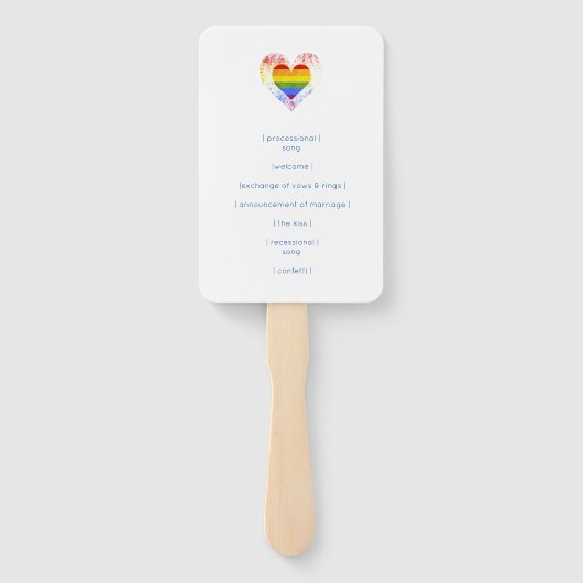 Pride Raimbow Heart All LGTB Weddings Handwaaier (Achterkant)