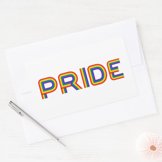 Pride | Rainbauze-brieven Rechthoekige Sticker (Envelop)