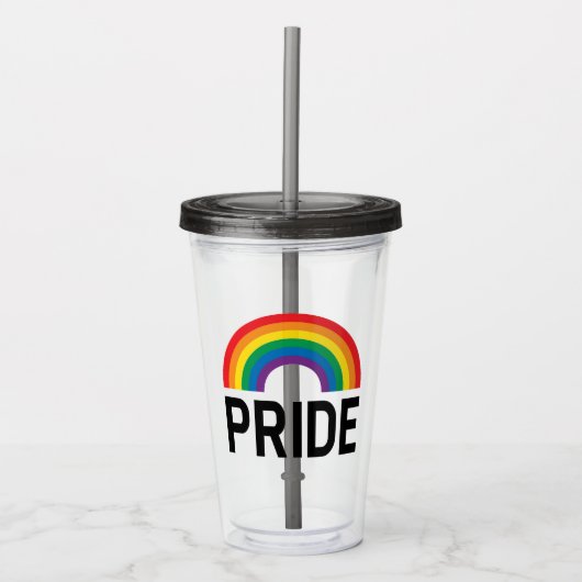 Pride Rainbow Acryl Drinkbeker (Voorkant)