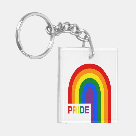 Pride Rainbow Acrylic Sleutelhanger (Voorkant Links)