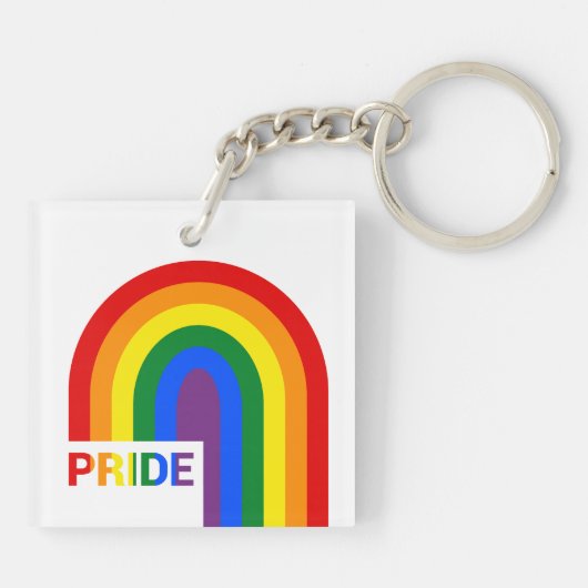 Pride Rainbow Acrylic Sleutelhanger (Achterkant)