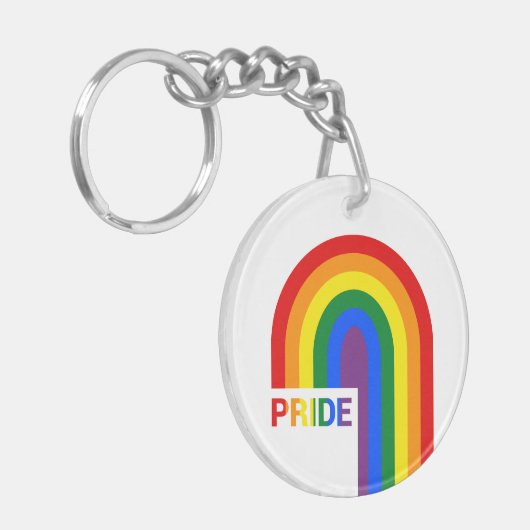 Pride Rainbow Acrylic Sleutelhanger (Voorkant Links)