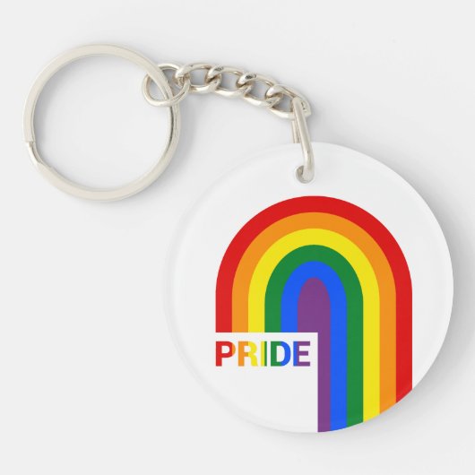 Pride Rainbow Acrylic Sleutelhanger (Voorkant)