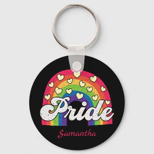 Pride Rainbow and Hearts | LGBTQ Sleutelhanger (Achterkant)