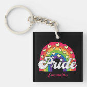 Pride Rainbow and Hearts | LGBTQ Sleutelhanger (Voorkant)