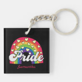 Pride Rainbow and Hearts | LGBTQ Sleutelhanger (Achterkant)