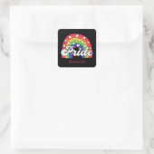 Pride Rainbow and Hearts | LGBTQ Vierkante Sticker (Tas)