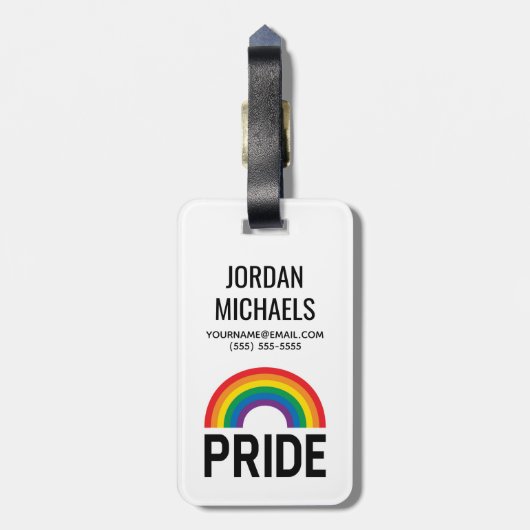Pride Rainbow Bagagelabel (Achterkant verticaal)