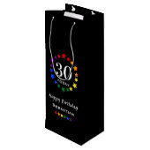 Pride Rainbow Black 30 vandaag of elke andere zond Wijn Cadeautas (Achterkant Gekanteld)