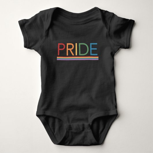 PRIDE Rainbow Black Baby Bodysuit (Voorkant)