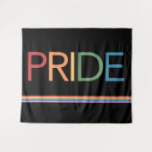PRIDE Rainbow Black Tapestry Wandkleed (Voorkant (horizontaal))