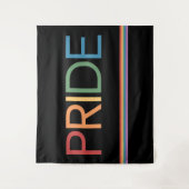 PRIDE Rainbow Black Tapestry Wandkleed (Voorkant)