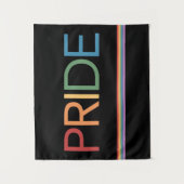 PRIDE Rainbow Black Tapestry Wandkleed (Voorkant)