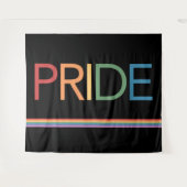 PRIDE Rainbow Black Tapestry Wandkleed (Voorkant (horizontaal))