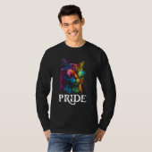 Pride Rainbow Cat Realistic Gay Pride LGBTQ Cat Ow T-shirt (Voorkant volledig)