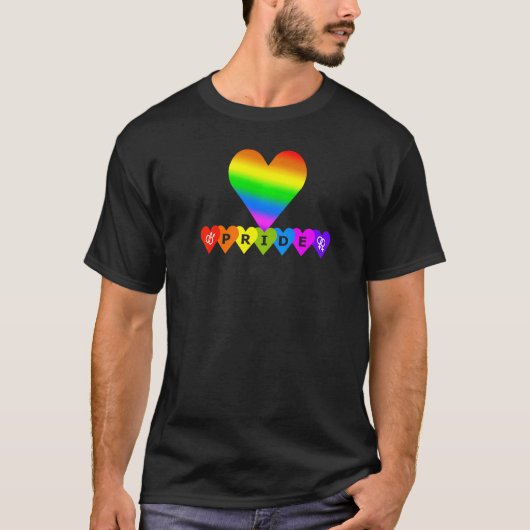 Pride Rainbow Colors Heart T-shirt (Voorkant)