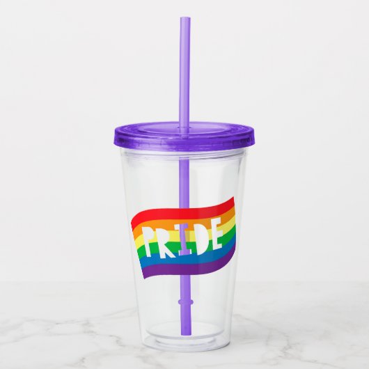 Pride Rainbow Flag Acryl Drinkbeker (Voorkant)