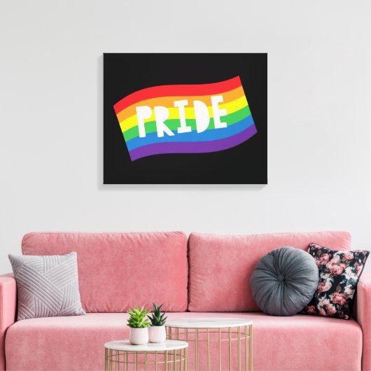Pride Rainbow Flag Canvas Afdruk (Insitu (Woonkamer))