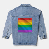 Pride Rainbow Flag Denim Jacket – LGBTQ+ Unisex (Achterkant)