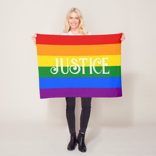 Pride Rainbow Flag / Gerechtigheid Fleece Deken (In situ)