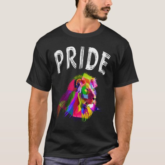 Pride Rainbow Flag Graphic Lion Mensenrechten Vrou T-shirt (Voorkant)
