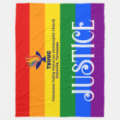 Pride Rainbow Flag JUSTICE / TVUUC Fleece Deken (Voorkant)