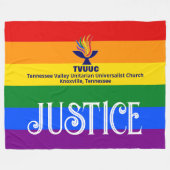 Pride Rainbow Flag JUSTICE / TVUUC Fleece Deken (Voorkant (Horizontaal))