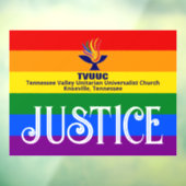 Pride Rainbow Flag / JUSTITIE - TVUUC Raamsticker (Vel 3)