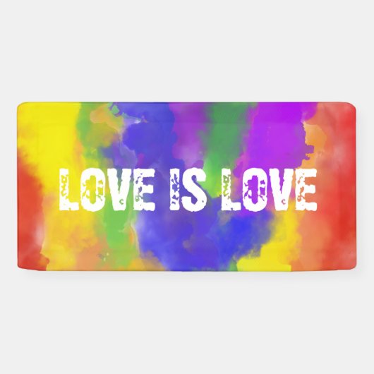 Pride Rainbow Flag kleuren Liefde is Liefde Spandoek (Horizontaal)