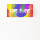 Pride Rainbow Flag kleuren Liefde is Liefde Spandoek (Insitu)