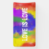 Pride Rainbow Flag kleuren Liefde is Liefde Spandoek (Verticaal)