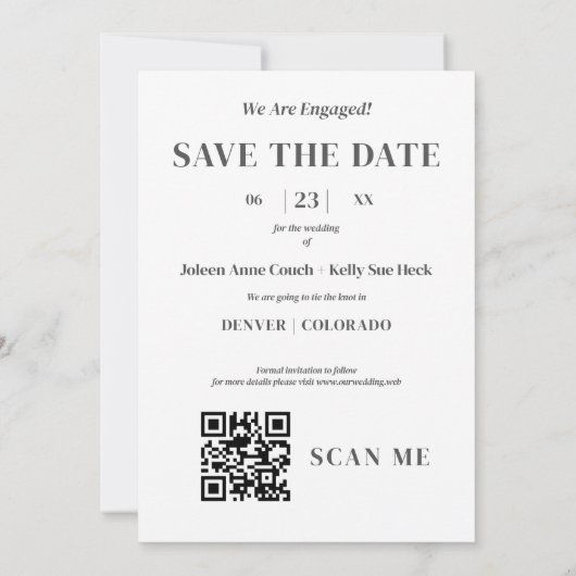 Pride Rainbow Flag Lesbian Gay Wedding 2 Photos Save The Date (Achterkant)